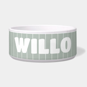 Ash Grey White Thin Vertical Striped Name