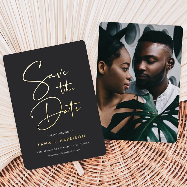 Ash | Modern Minimal Script Photo Save the Date (Creator Uploaded)