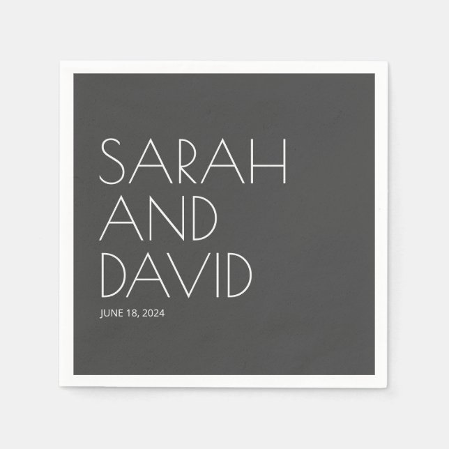 Ash • Modern Minimalist Wedding Napkin (Front)