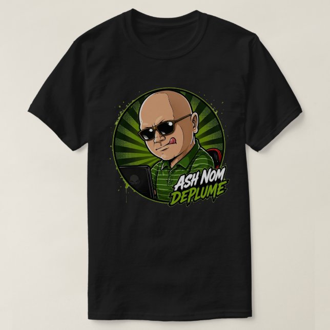 Ash Nom DePlume Dark T-Shirt (Design Front)