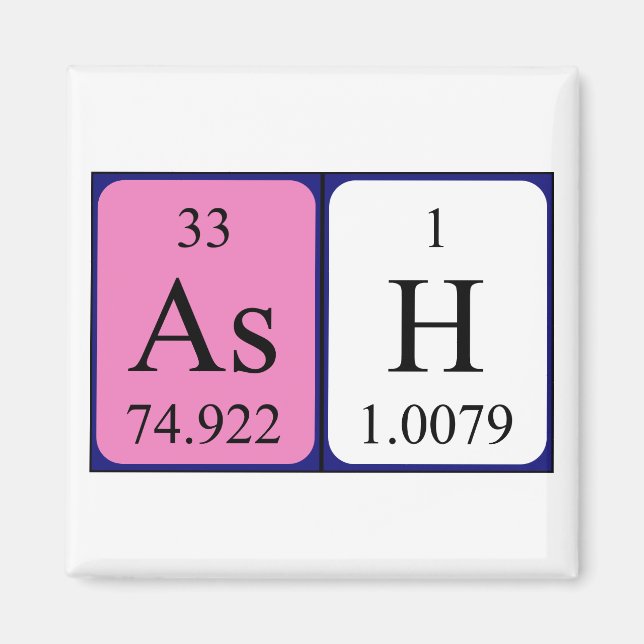 Ash periodic table name magnet (Front)