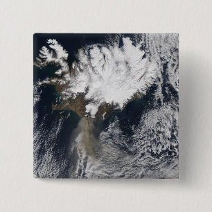 Ash plume from Eyjafjallajokull Volcano, Icelan 15 Cm Square Badge
