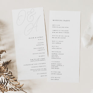 Ash   Script Watermark Monogram Wedding Program