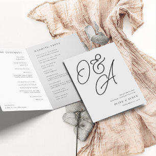 Ash   Script Watermark Monogram Wedding Program