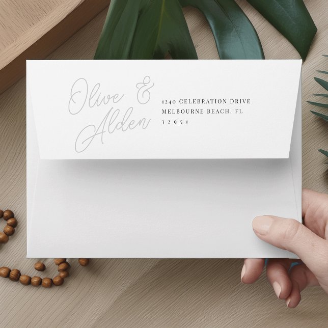 Ash | Script Watermark Wedding 5x7 Envelope (Creator Uploaded)