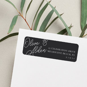 Ash   Script Watermark Wedding Return Address Label