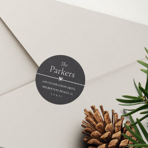 Ash   Simple Minimal Bow Return Address Sticker