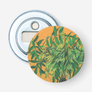 Ash-tree, green yellow summer greenery floral art bottle opener
