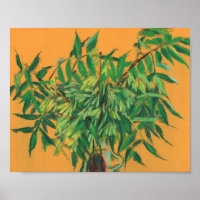 Ash-tree, green yellow summer greenery floral art