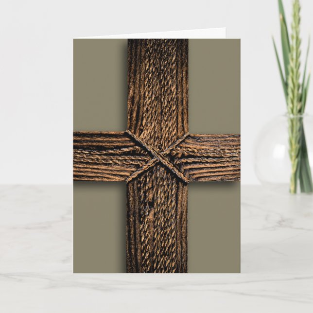 Ash Wednesday Copper Cross Psalm 13:5 Card (Front)