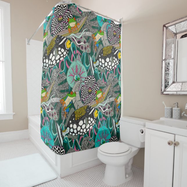 ASHA green Shower Curtain (In Situ)