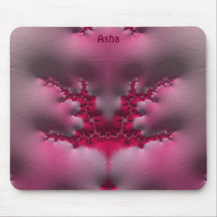 ASHA ~ Pink and White Mouse Pad