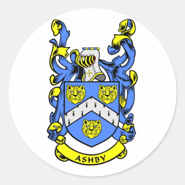 ASHBY Family Crest Classic Round Sticker (Front)