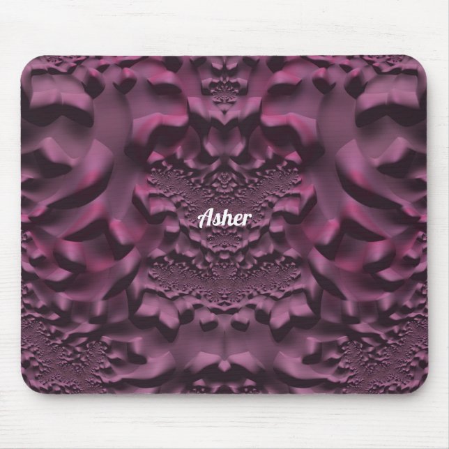 ASHER ~ 3D Pink and Purple Mouse Pad  (Front)