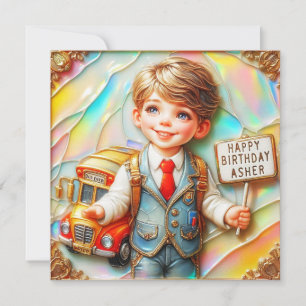 ASHER ~ Birthday Card ~ Road Crossing Monitor ~