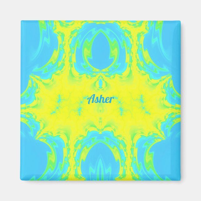 ASHER ~ Blue and Yellow ~  Magnet (Front)