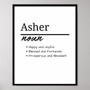 Asher, Boy Personalised Name Definition Poster