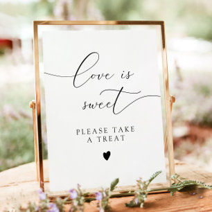 ASHER Calligraphy Love Is Sweet Dessert Table  Poster