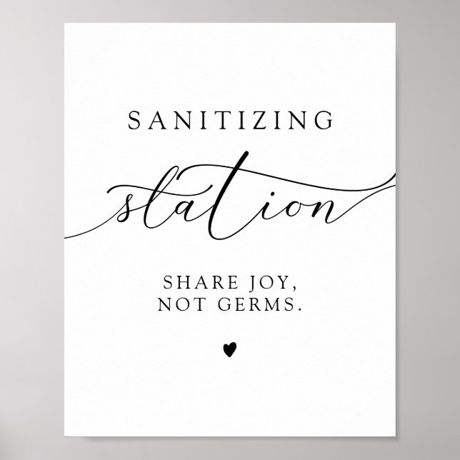 ASHER Elegant Calligraphy Sanitising Station Sign  (Front)