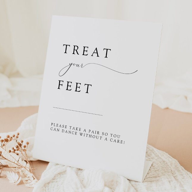 ASHER Elegant Calligraphy Wedding Flip Flop Pedestal Sign (Creator Uploaded)