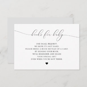 ASHER Elegant Script Books for Baby Shower Card