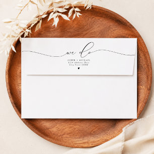 Asher Elegant Script We Do Wedding Return Address Envelope