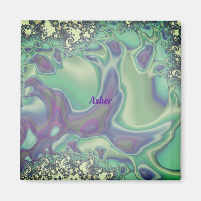 ASHER ~ Soft Pastel Pattern ~ Personalised  Magnet (Front)