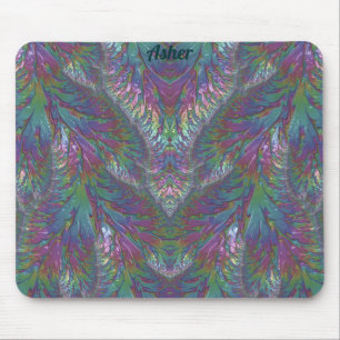 ASHER ~ Zany Shades Aqua Green Pink Silver  Mouse Pad