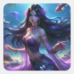 Ashera - Mermaid Series Art Collection Square Sticker