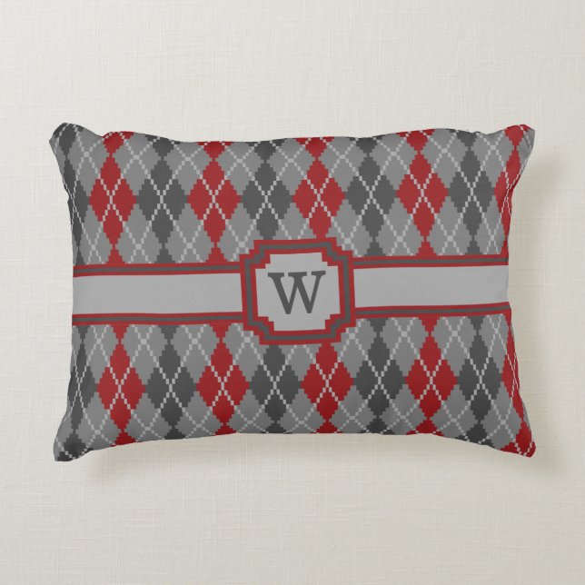 Ashes and Embers Argyle Accent Pillow (Front)