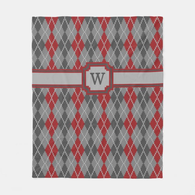 Ashes and Embers Argyle Fleece Blanket (Front)
