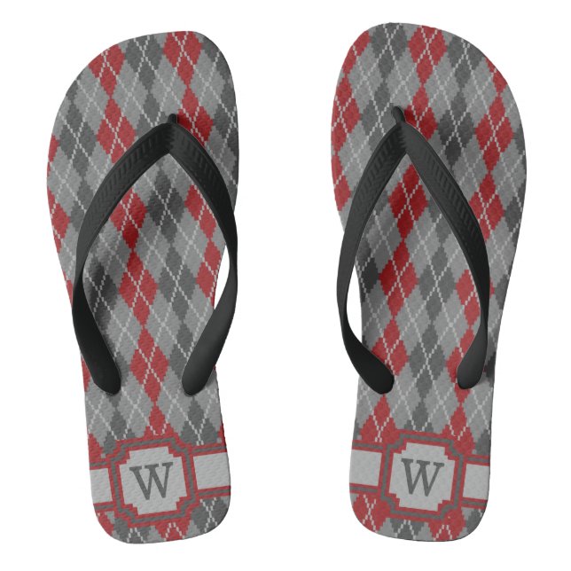 Ashes and Embers Argyle Flip Flops (Footbed)