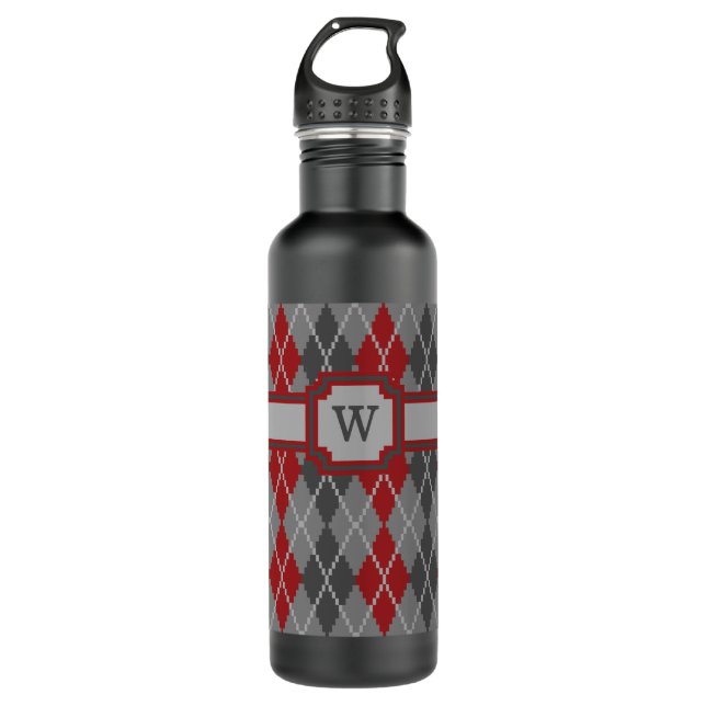 Ashes and Embers Argyle Water Bottle (Front)