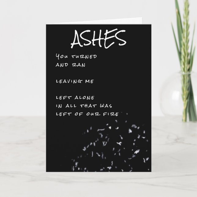 Ashes Poem Separation  Holiday Card (Front)