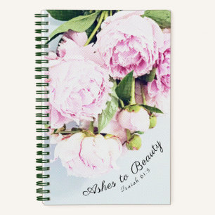 Ashes to Beauty Isaiah 61:3 Peonies Floral Journal