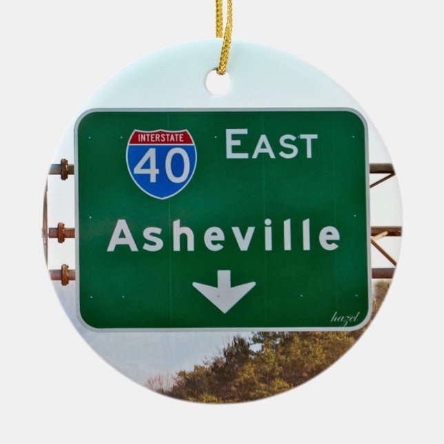 Asheville Christmas Ornament, North Carolina  Ceramic Ornament (Front)