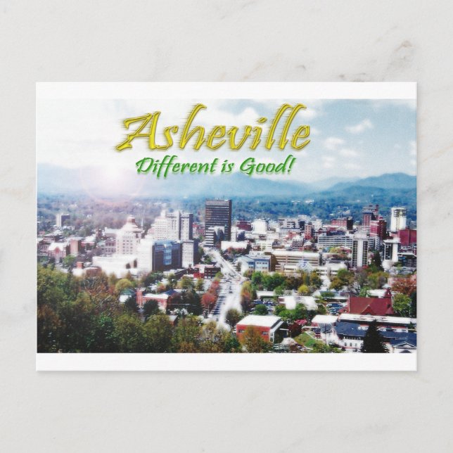 Asheville...Different is good! Postcard (Front)