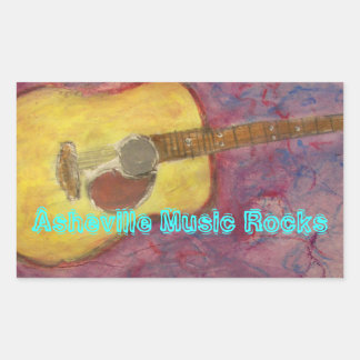 Asheville Music Rocks Rectangular Sticker
