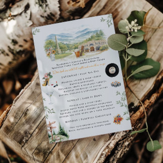 Asheville NC Bachelorette Weekend Itinerary Invitation