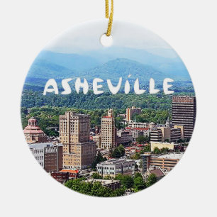 Asheville , North Carolina, Asheville Christmas Ceramic Ornament