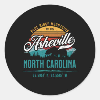 Asheville North Carolina Blue Ridge Mountains Classic Round Sticker