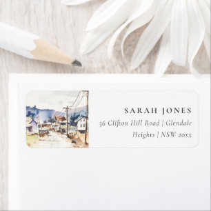 Asheville, North Carolina Landscape Wedding Return Address Label