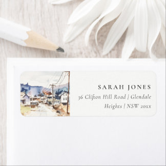 Asheville, North Carolina Landscape Wedding Return Address Label