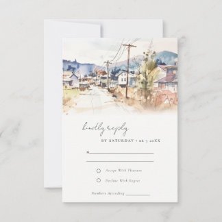 Asheville North Carolina Landscape Wedding RSVP Card