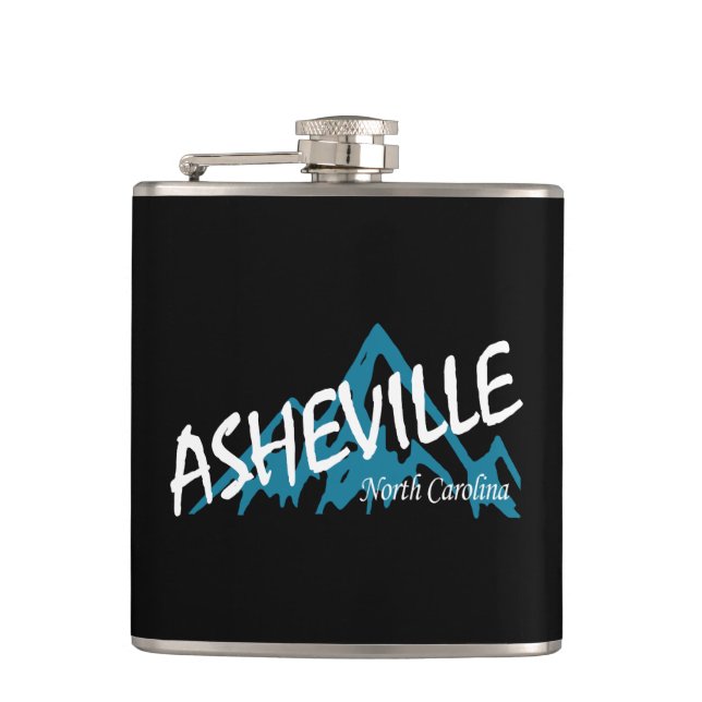 Asheville North Carolina Mountains Hip Flask (Front)