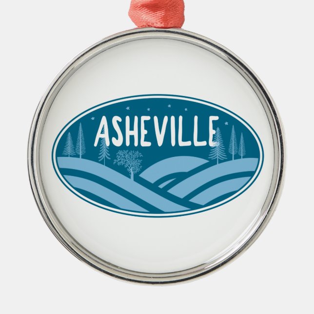 Asheville North Carolina Outdoors Metal Ornament (Front)