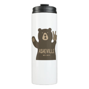 Asheville North Carolina Peace Bear Thermal Tumbler