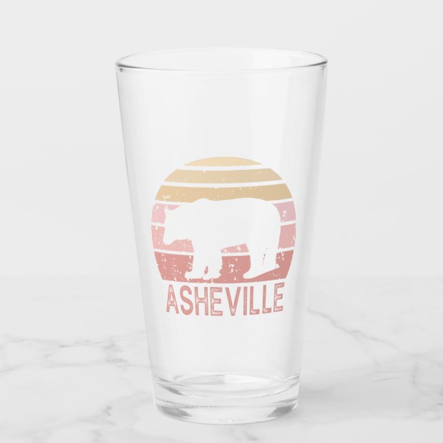 Asheville North Carolina Retro Bear Glass (Front)