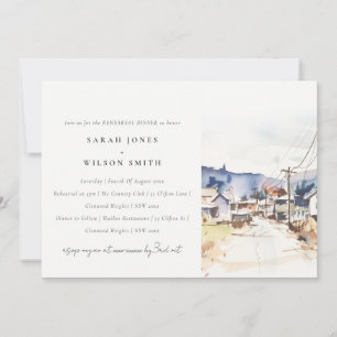 Asheville, North Carolina Scape Rehearsal Dinner Invitation