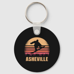 Asheville North Carolina Snowboarding Vintage Nc 8 Key Ring